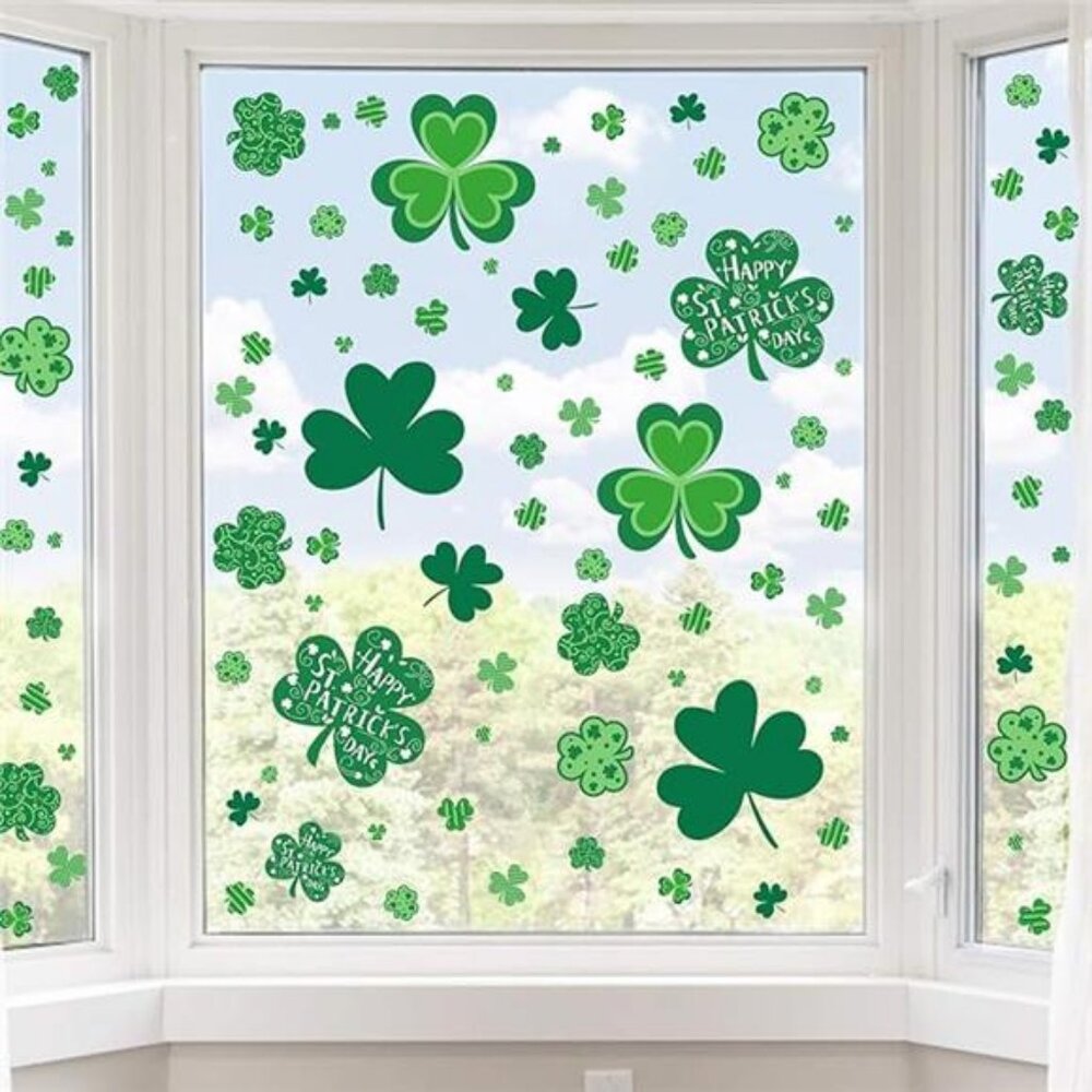 St Patricks Day Window Clings, 109 Pcs Shamrock Window Stickers for St Patricks - Picture 7 of 7